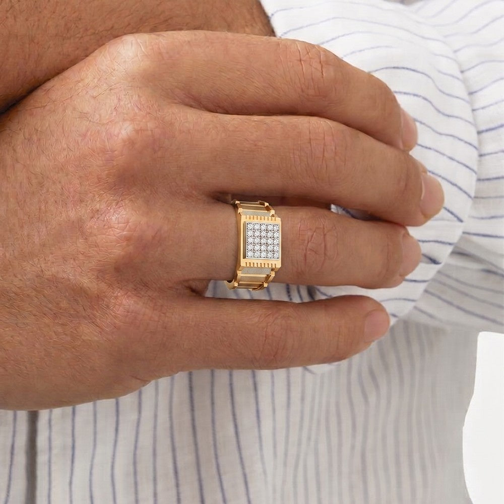 Gold & Diamond Engagement Ring For Men KRC20232