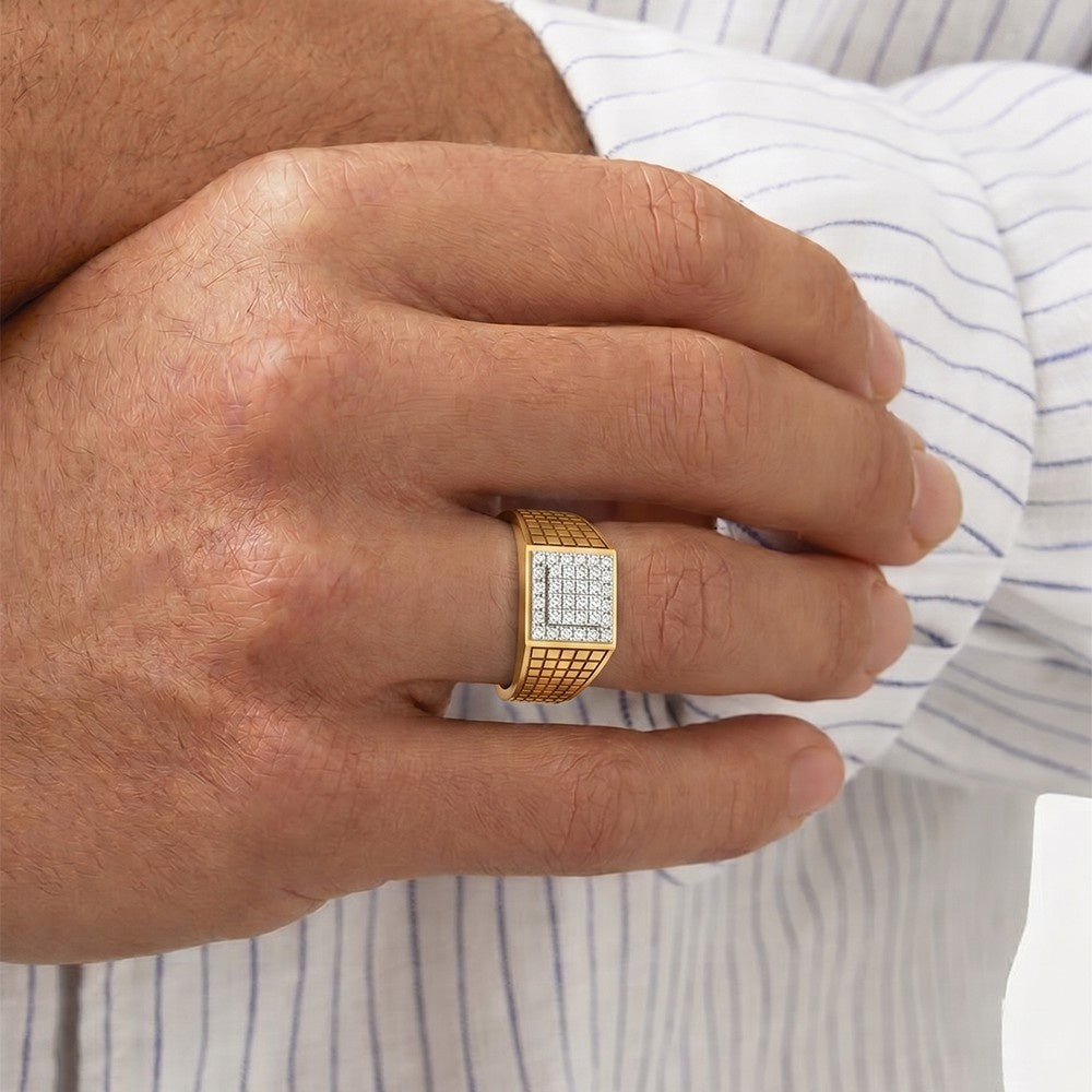 Gold & Diamond Engagement Ring For Men KRB20015