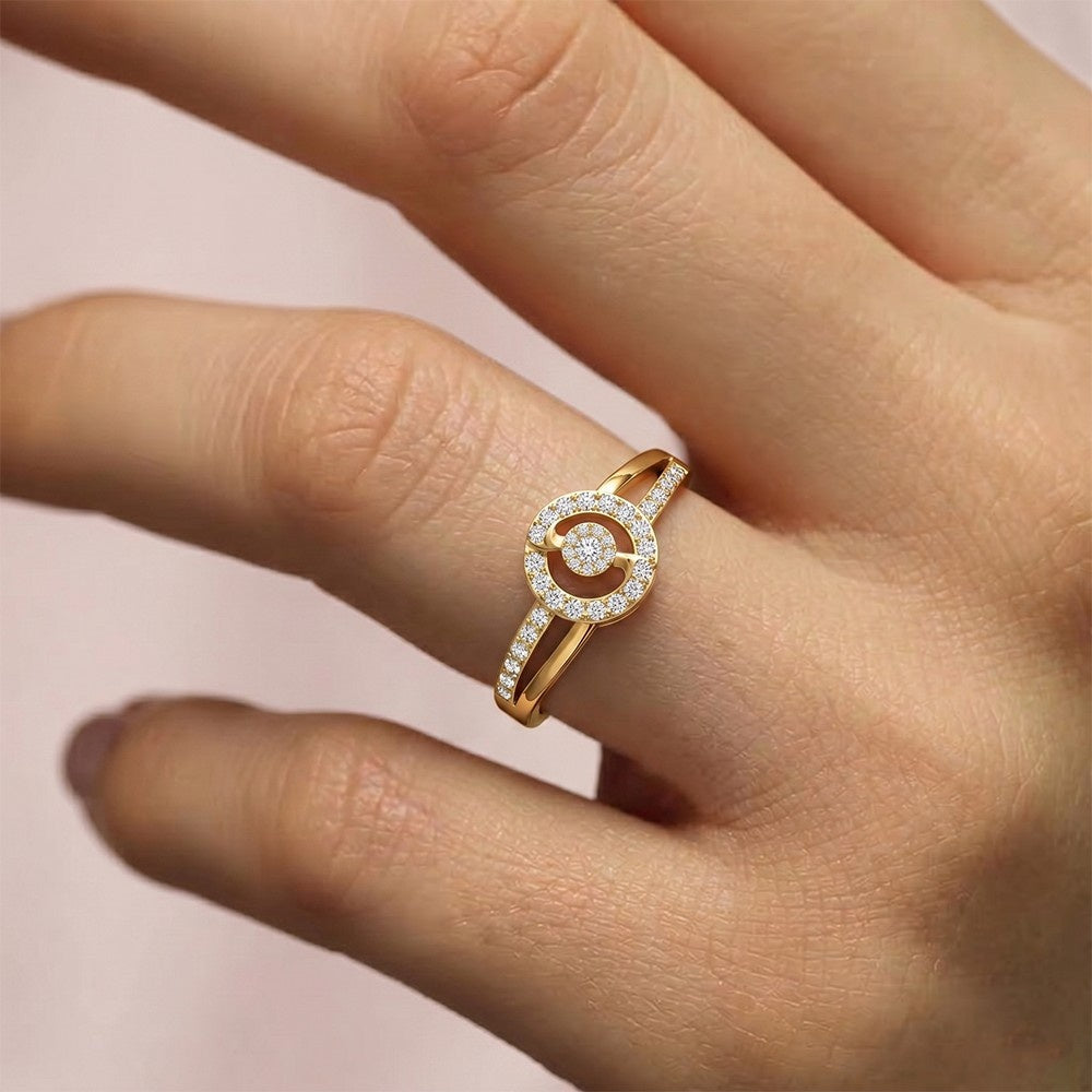 Gold & Diamond Engagement Ring For Women KRC10550