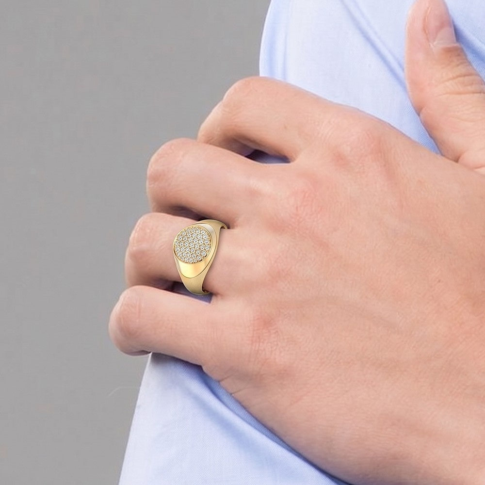 Gold & Diamond Engagement Ring For Men KRC20094