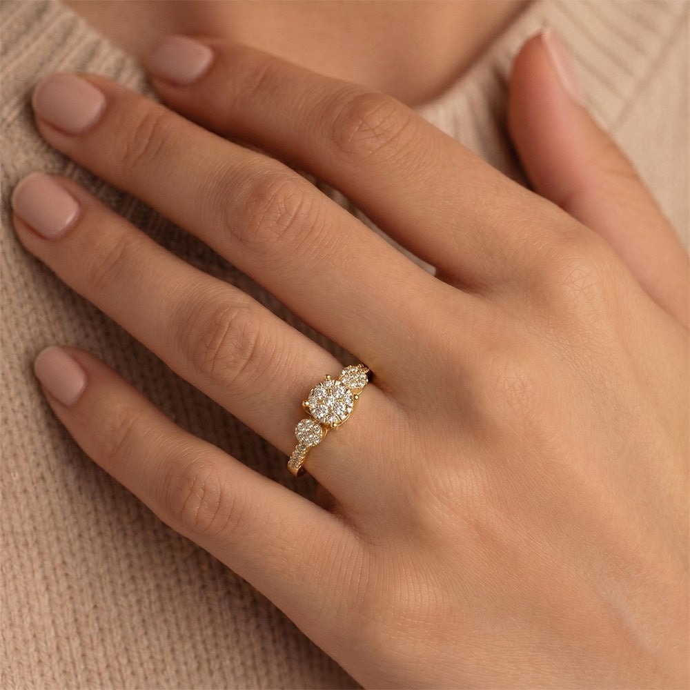 Gold & Diamond Engagement Ring For Women KRC10878