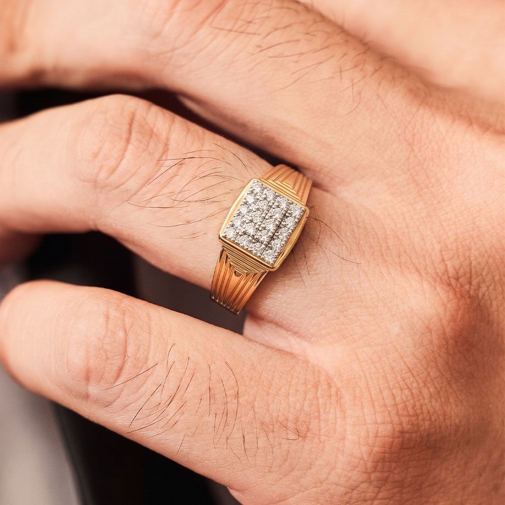 Gold & Diamond Engagement Ring For Men KRC20235
