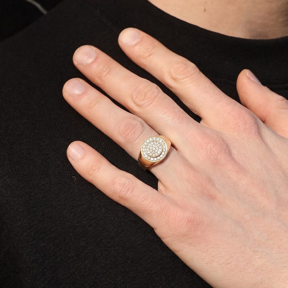 Gold & Diamond Engagement Ring For Men KRB20090