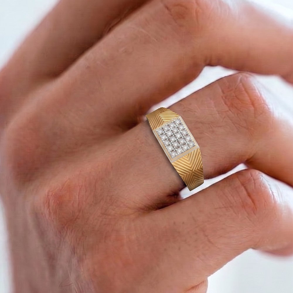 Gold & Diamond Engagement Ring For Men KRC20236