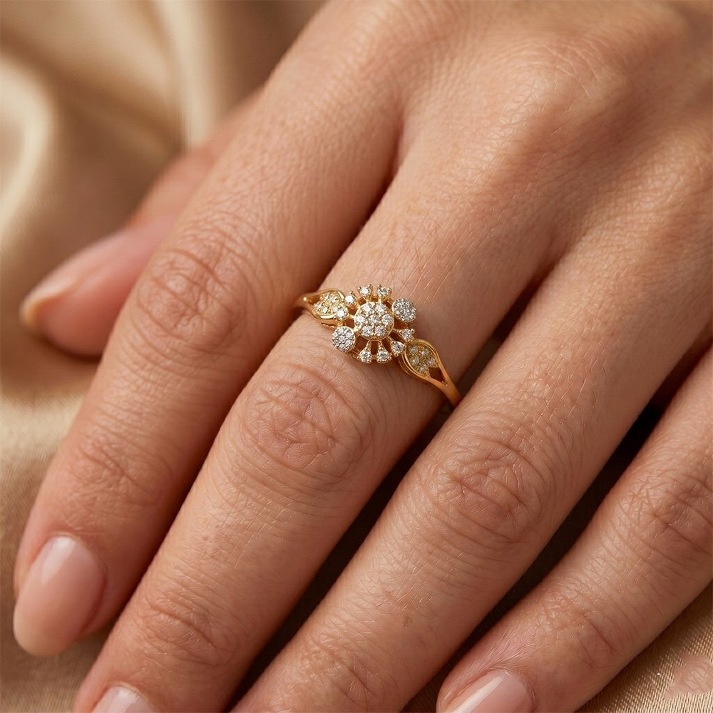 Gold & Diamond Engagement Ring For Women KRC10909