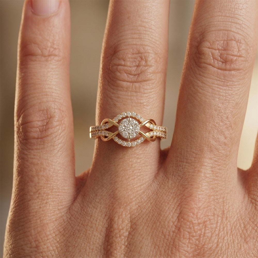 Gold & Diamond Engagement Ring For Women KRC10902