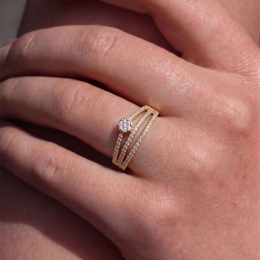 Gold & Diamond Engagement Ring For Women KRC10805