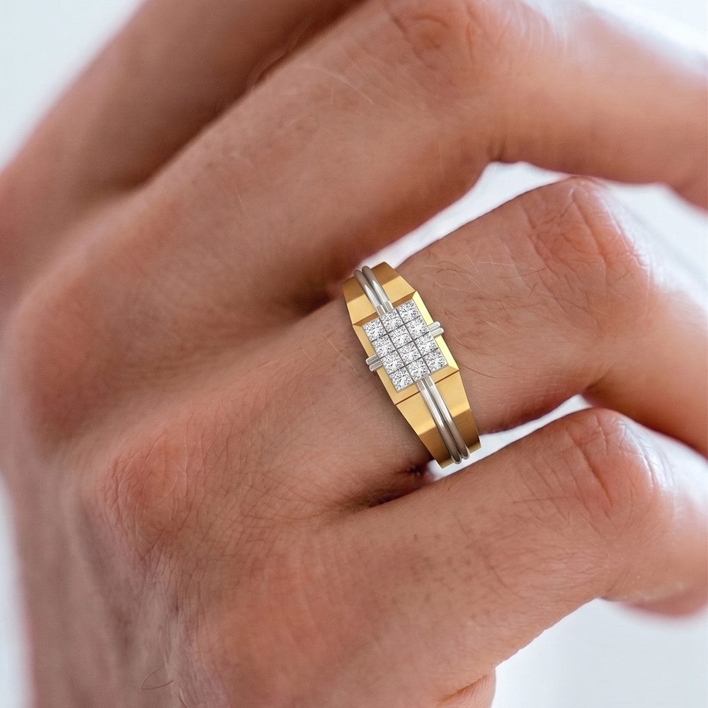 Gold & Diamond Engagement Ring For Men KRC20190
