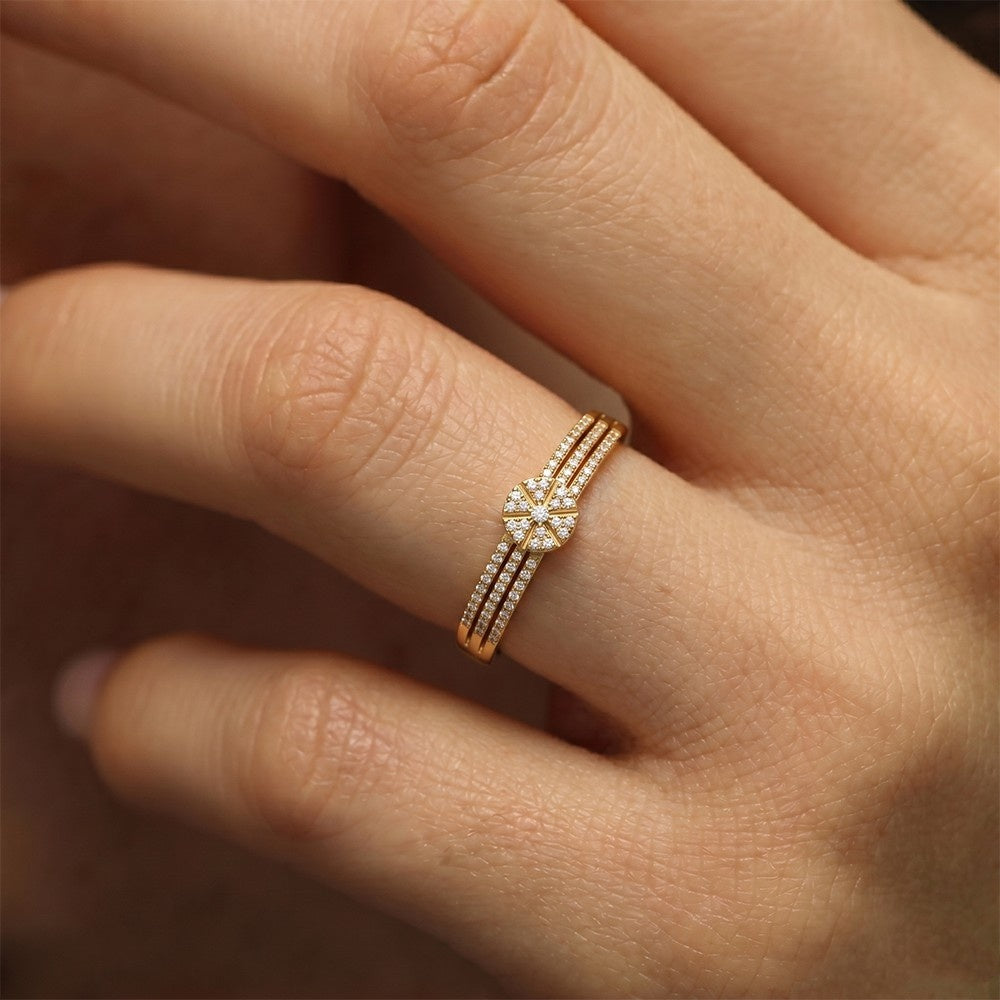 Gold & Diamond Engagement Ring For Women KRC10604