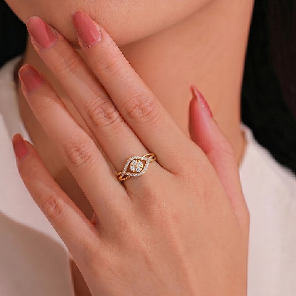 Gold & Diamond Ring For Women KRB0190