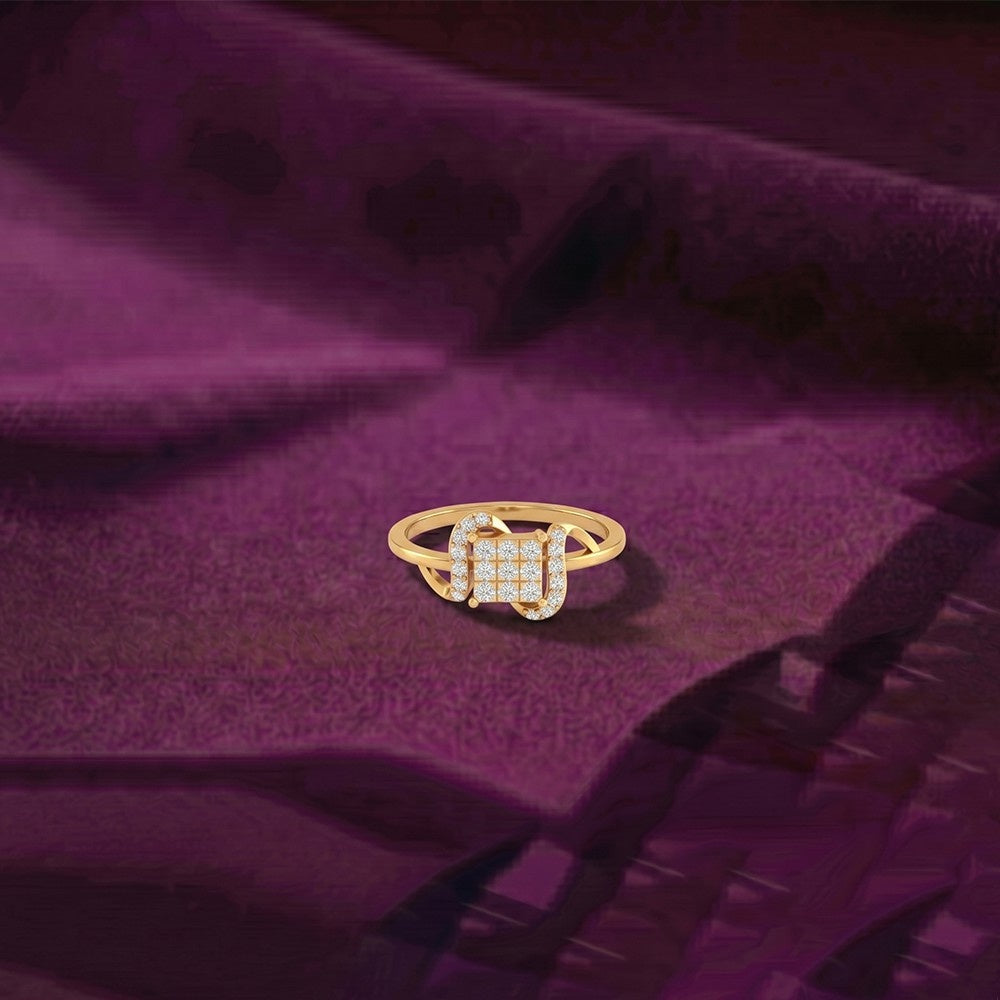 Gold & Diamond Engagement Ring For Women KRB10061