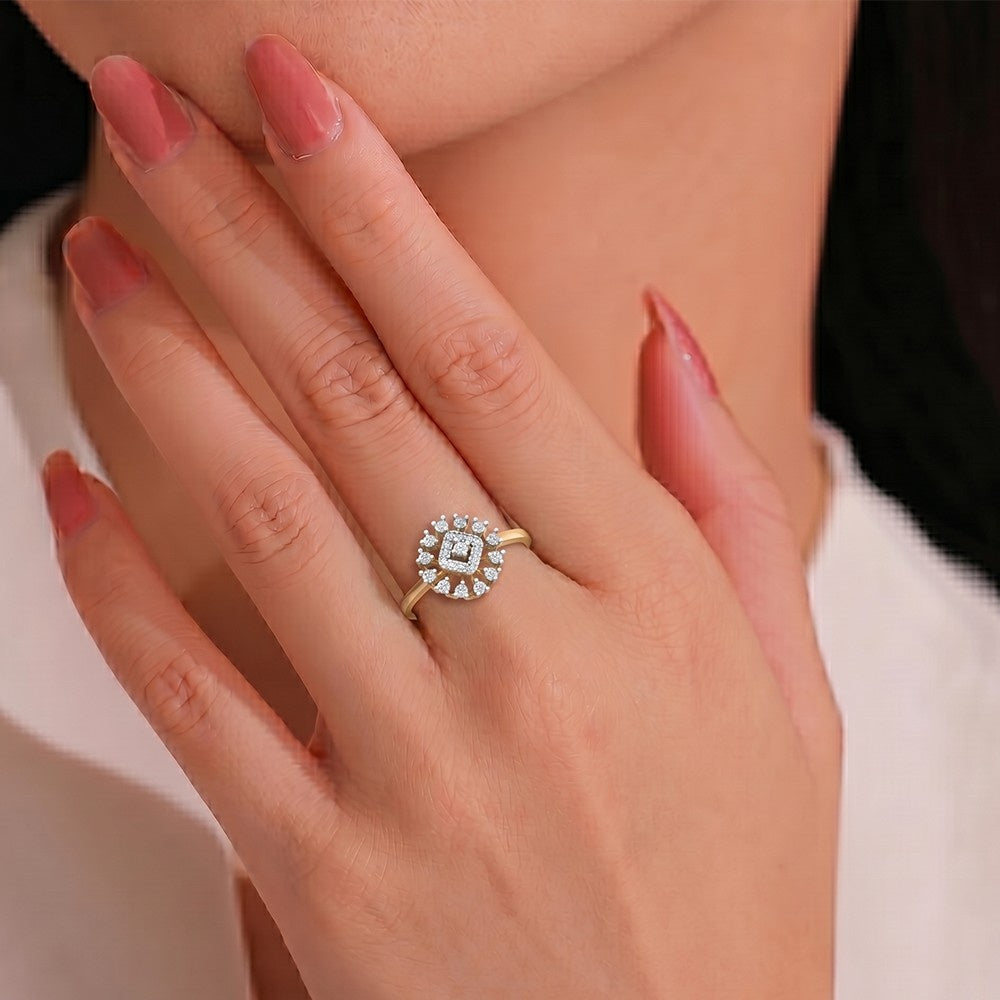 Gold & Diamond Ring For Women KRC10403