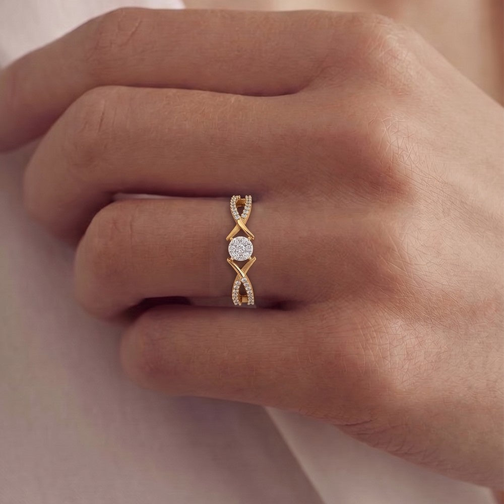 Gold & Diamond Ring For Women KRC10320
