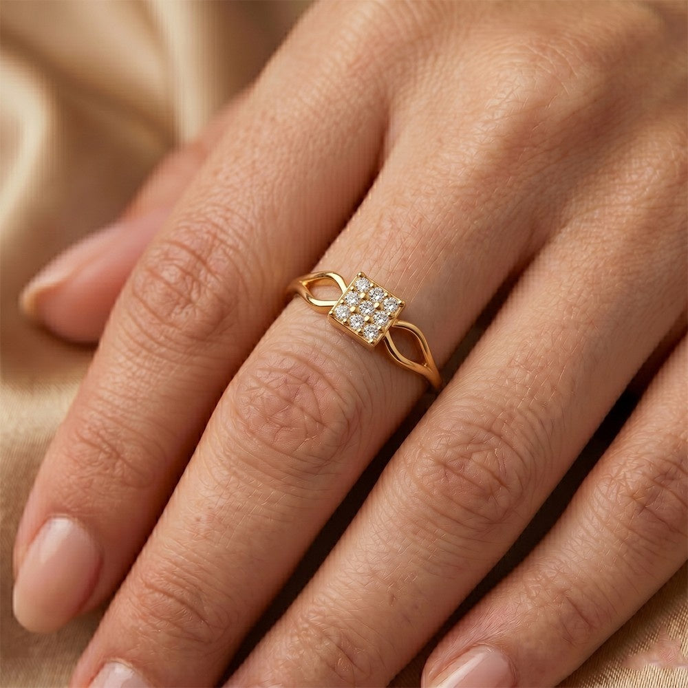 Gold & Diamond Engagement Ring For Women KRC10275