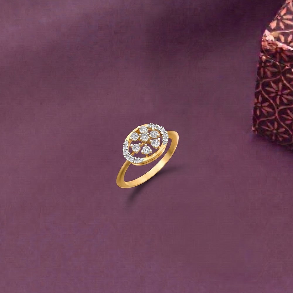 Gold & Diamond Engagement Ring For Women KRC10787