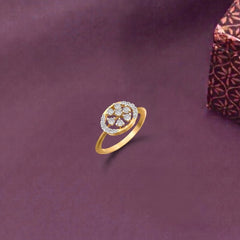 Gold & Diamond Engagement Ring For Women KRC10787