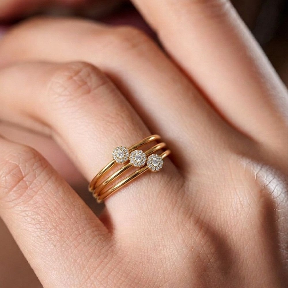 Gold & Diamond Engagement Ring For Women KRB10098