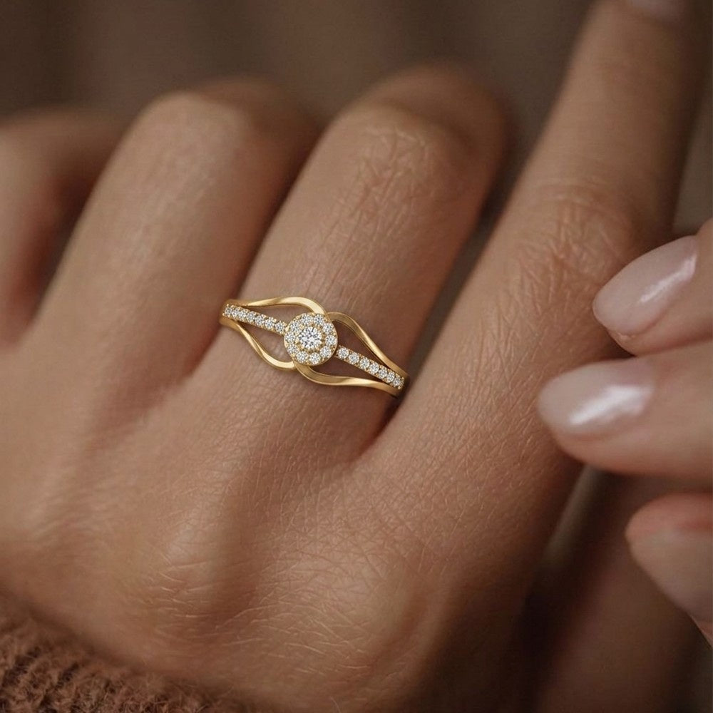 Gold & Diamond Engagement Ring For Women KRC10301