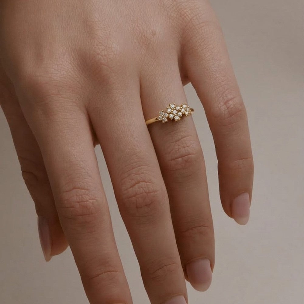 Gold & Diamond Band Ring For Women KRC10838