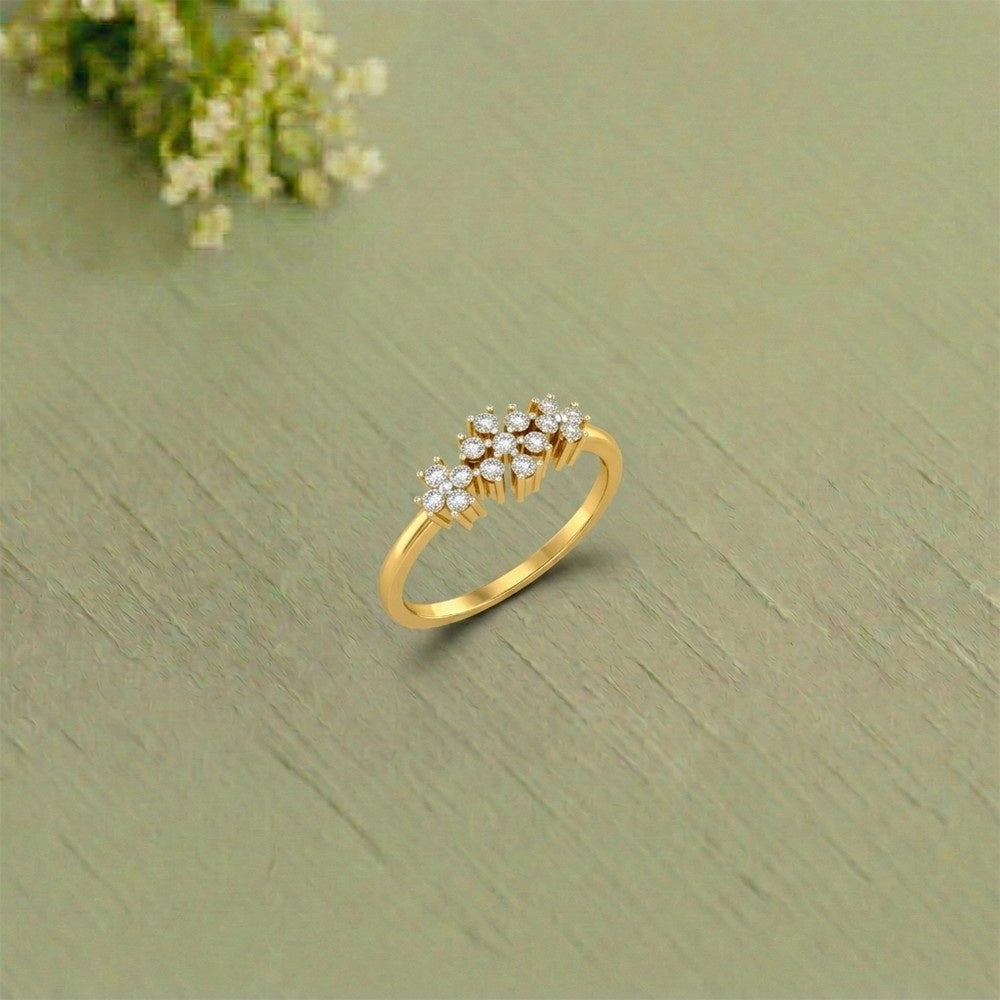 Gold & Diamond Band Ring For Women KRC10838