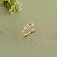 Gold & Diamond Band Ring For Women KRC10838