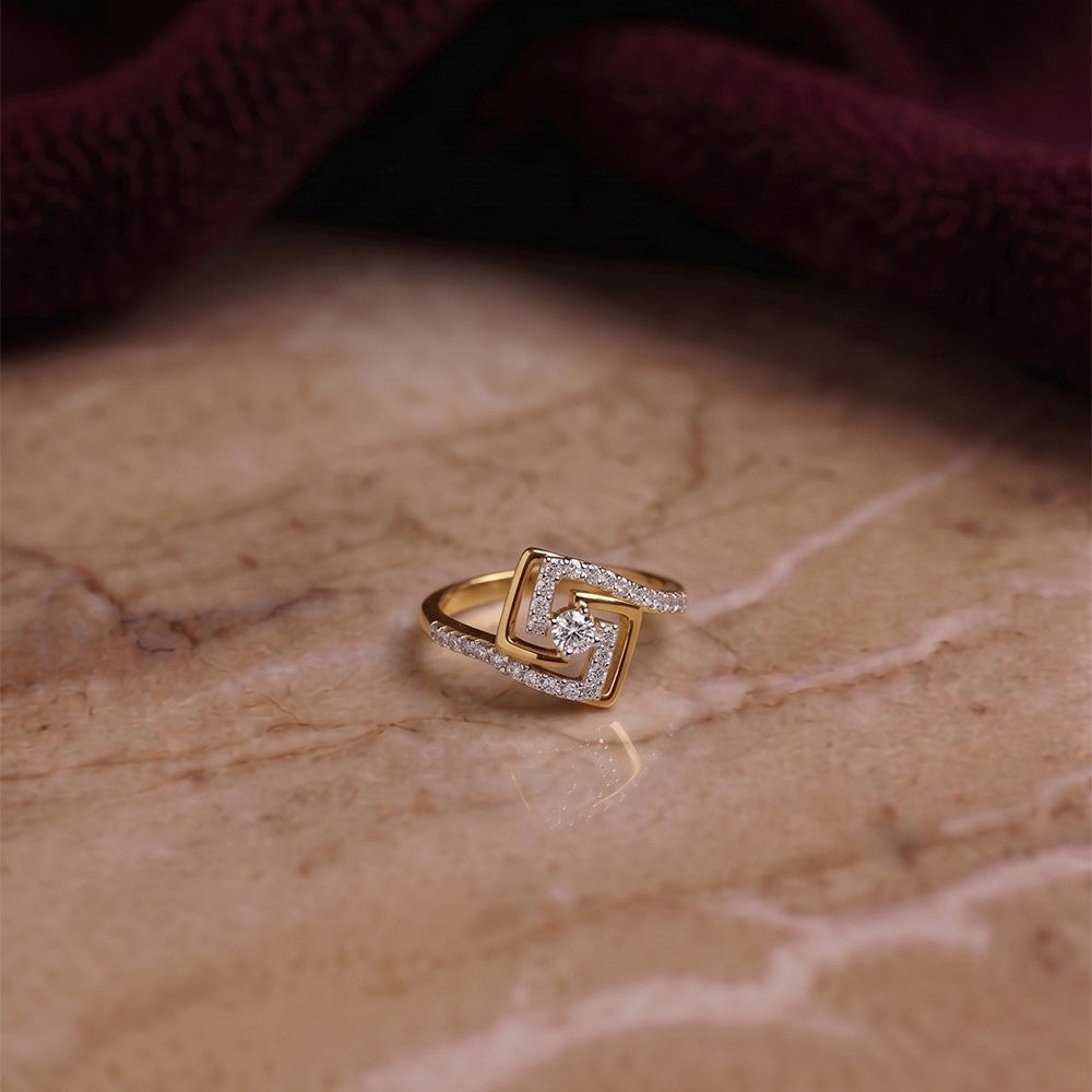Gold & Diamond Engagement Ring For Women KRC10800