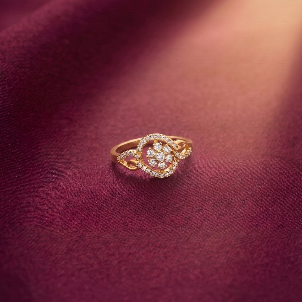 Gold & Diamond Cocktail Ring For Women KRC10598