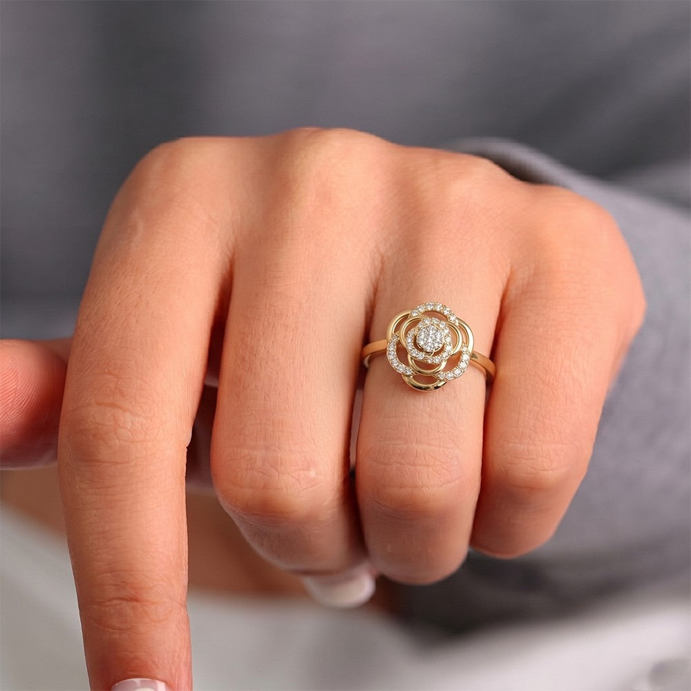 Gold & Diamond Engagement Ring For Women KRC10803