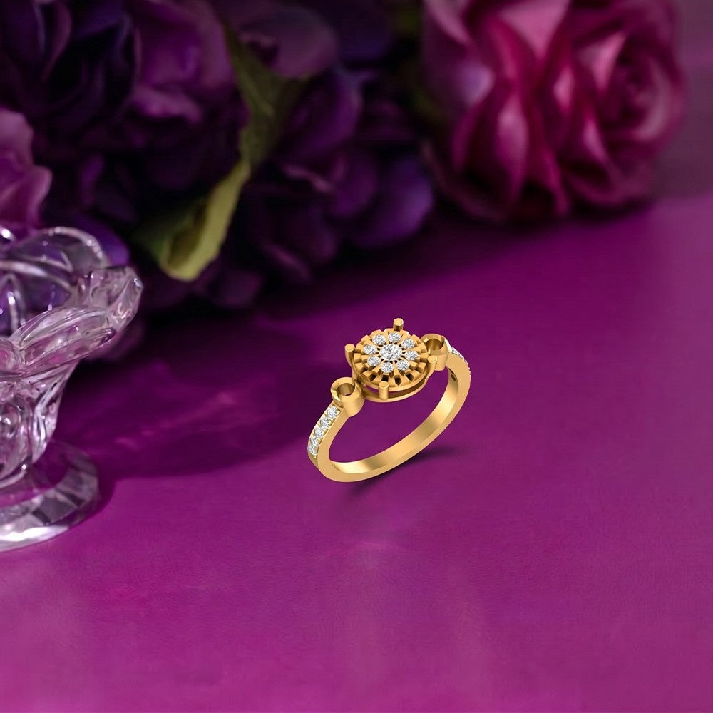 Gold & Diamond Engagement Ring For Women KRC10571