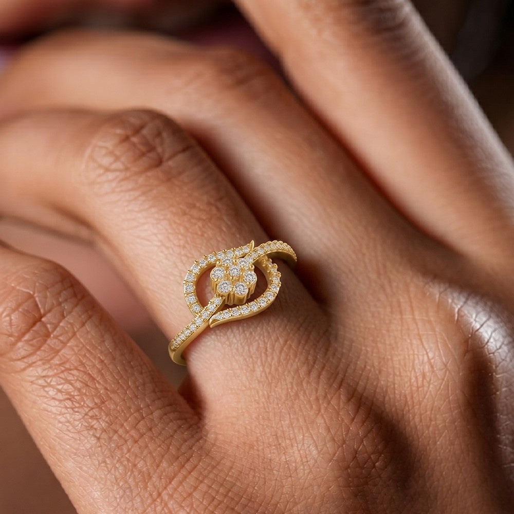 Gold & Diamond Engagement Ring For Women KRC10771