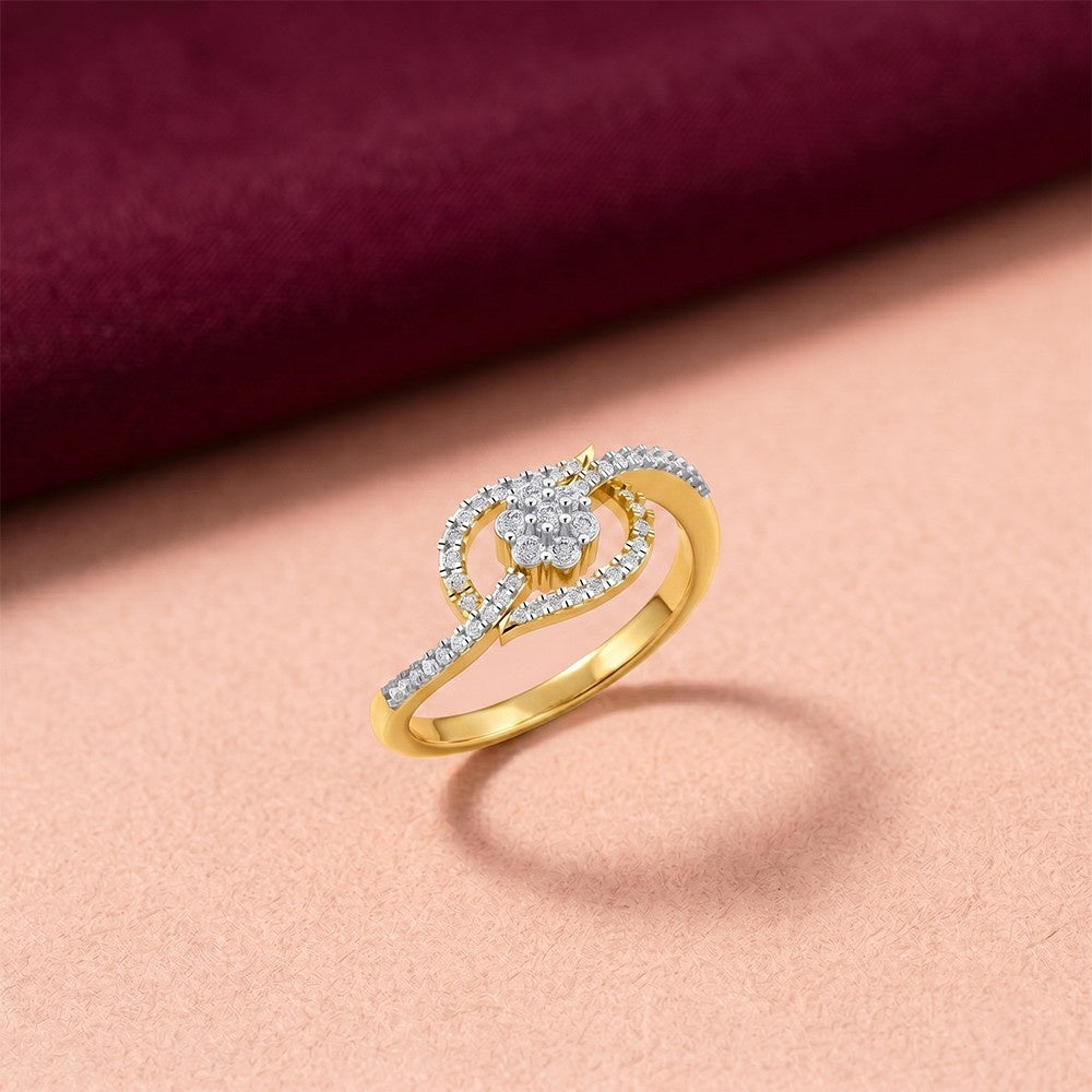 Gold & Diamond Engagement Ring For Women KRC10771