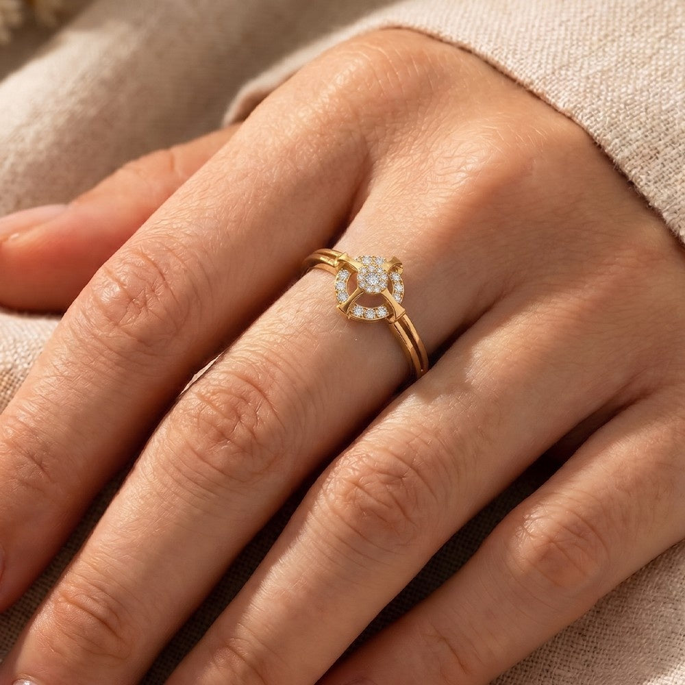 Gold & Diamond Engagement Ring For Women KRC10555