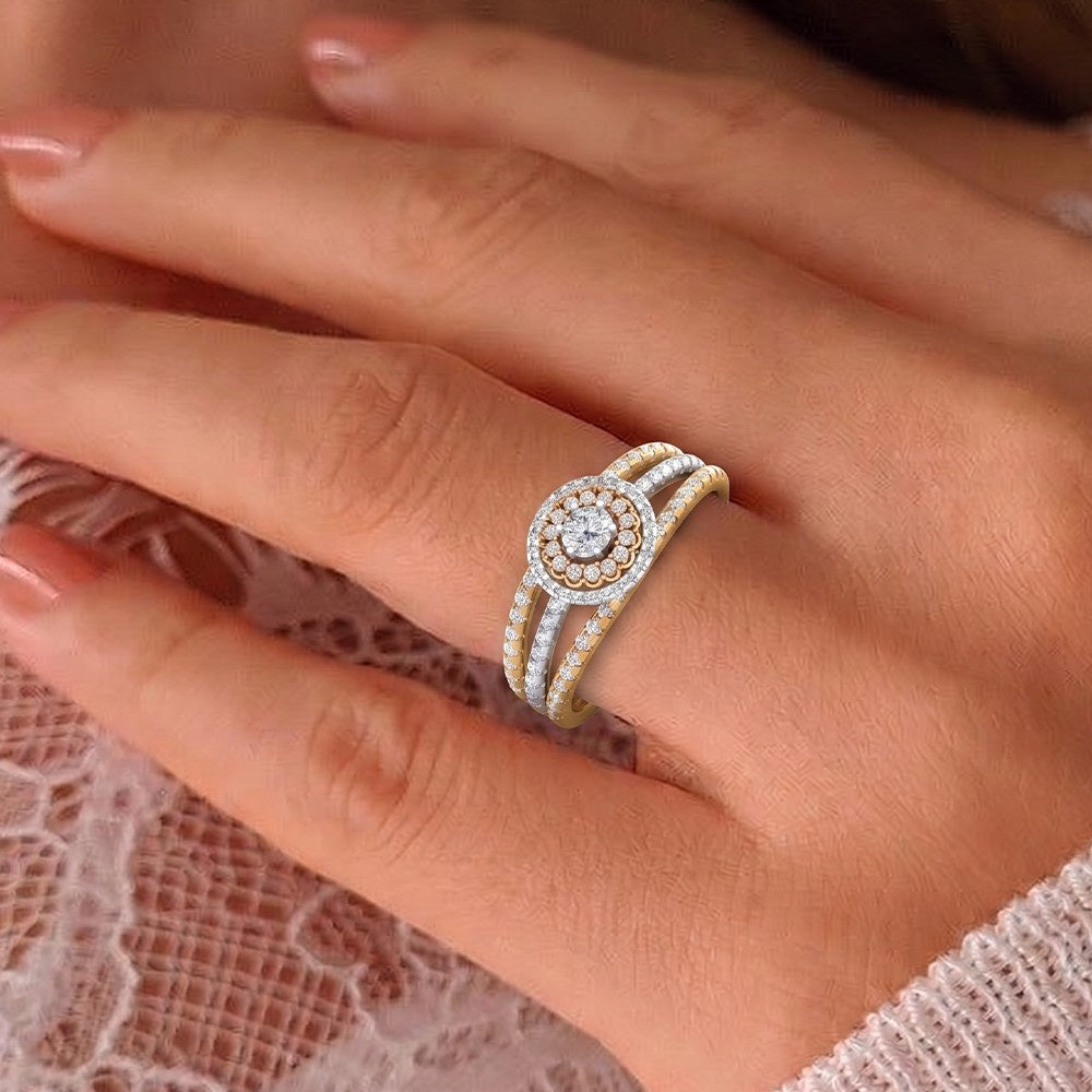 Gold & Diamond Engagement Ring For Women KRC10792