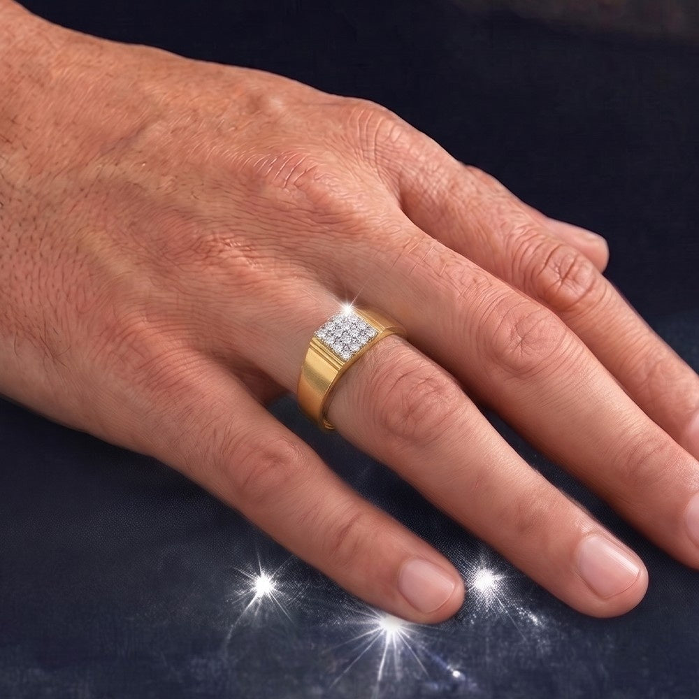 Gold & Diamond Engagement Ring For Men KRB20021