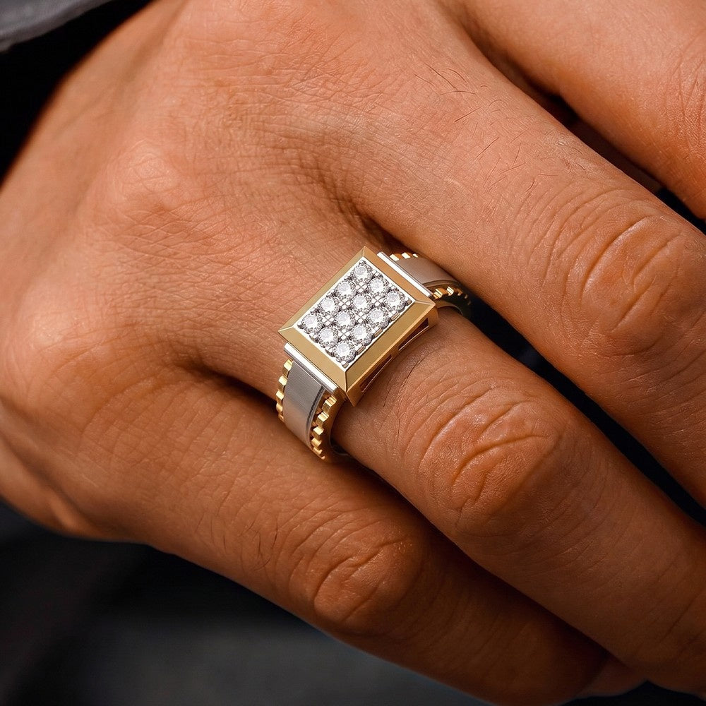 Gold & Diamond Engagement Ring For Men KRC20221