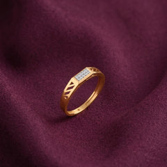 Gold & Diamond Band Ring For Men KRC20043