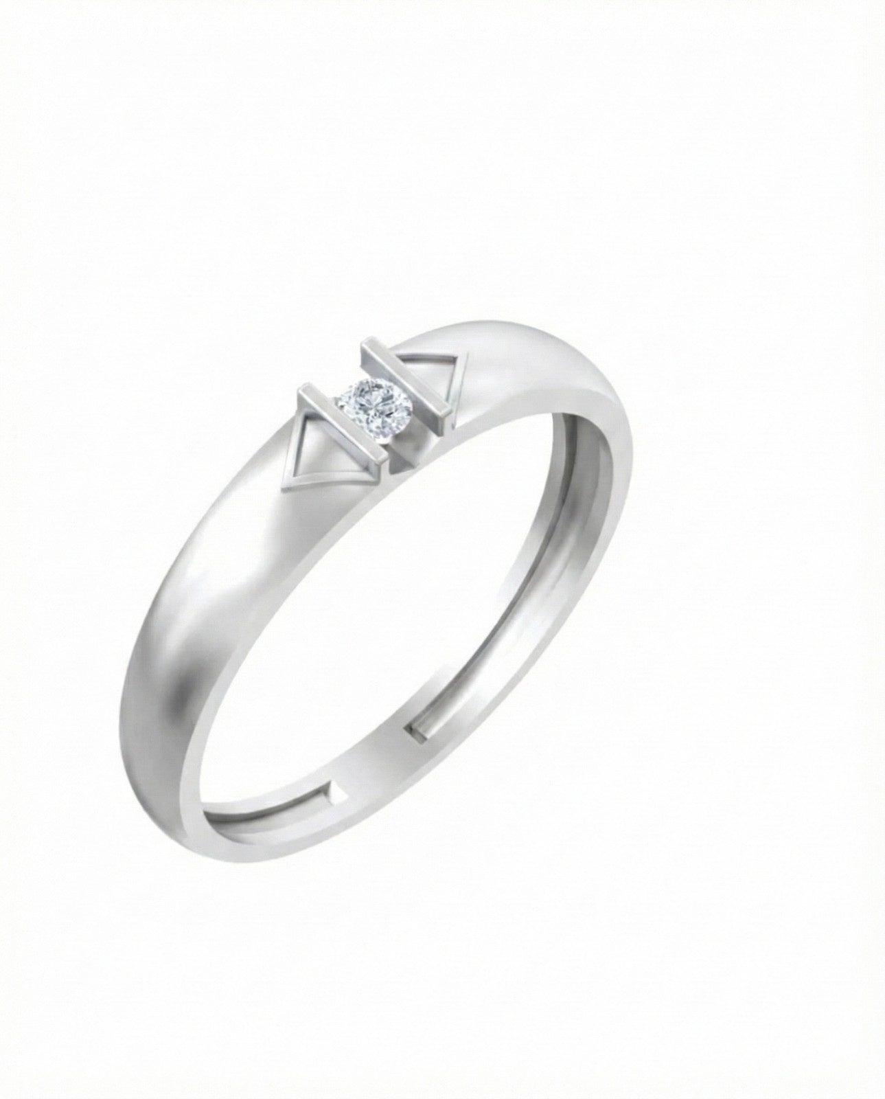 A white gold and diamond band ring, shown on a plain white background.