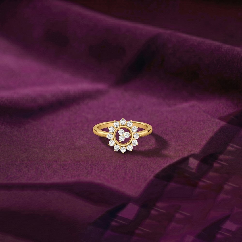 Gold & Diamond Engagement Ring For Women KRC10584