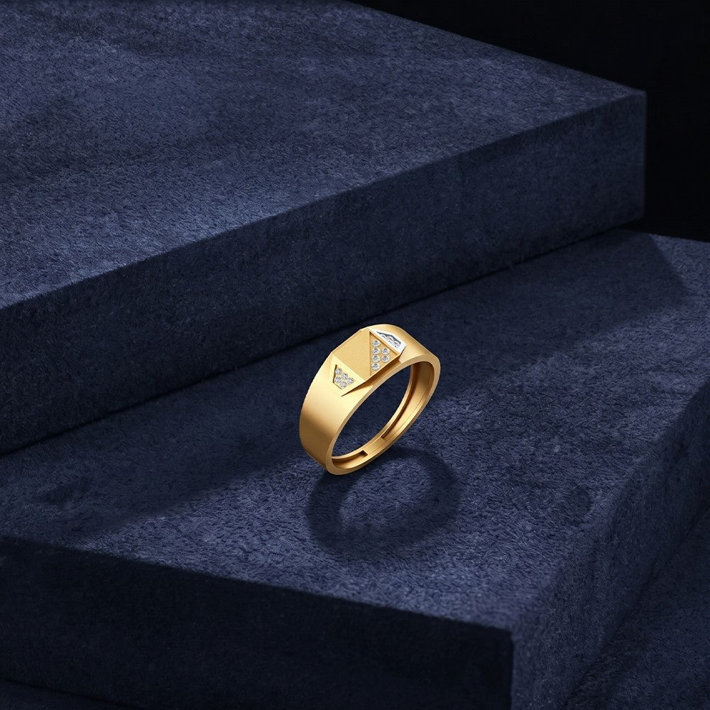 Gold & Diamond Band Ring For Men KRC20061