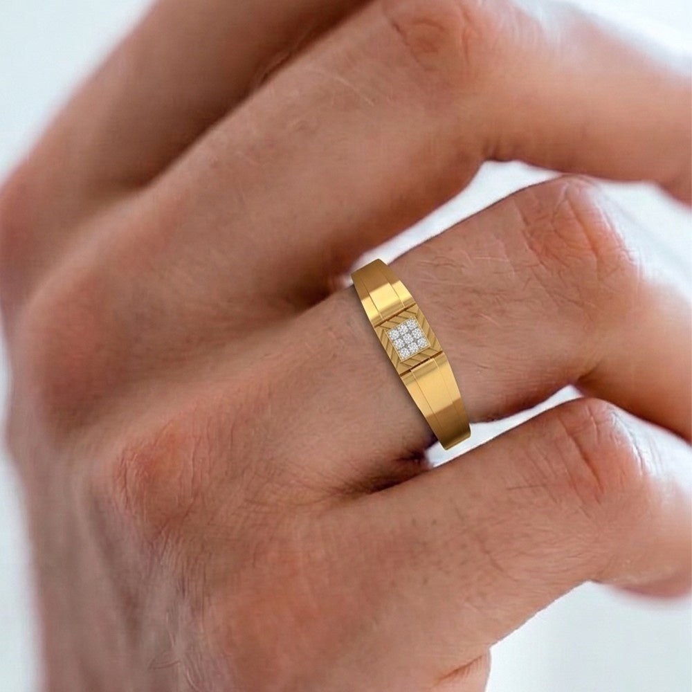 Gold & Diamond Engagement  Ring For Men KRC20048