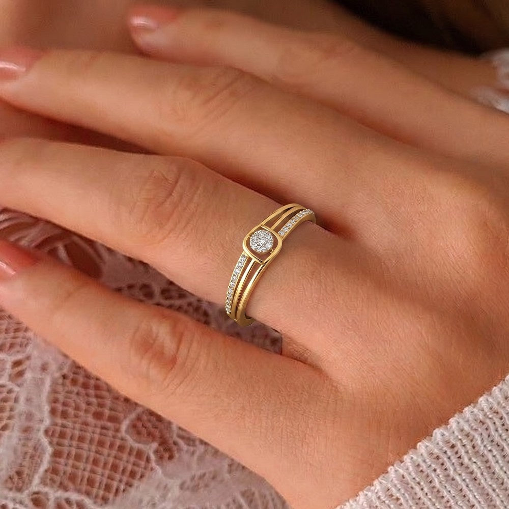 Gold & Diamond Engagement Ring For Women KRC10760