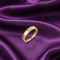 Gold & Diamond Band Ring For Men KRC20042