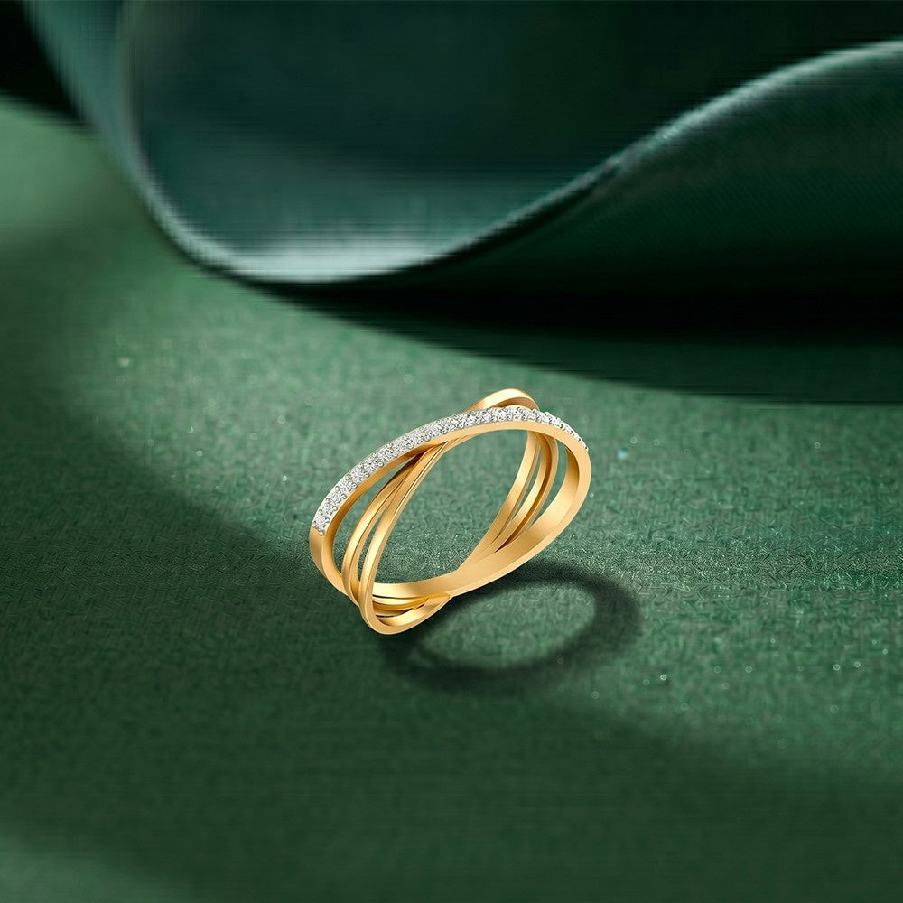Gold & Diamond Ring For Women KRB10211