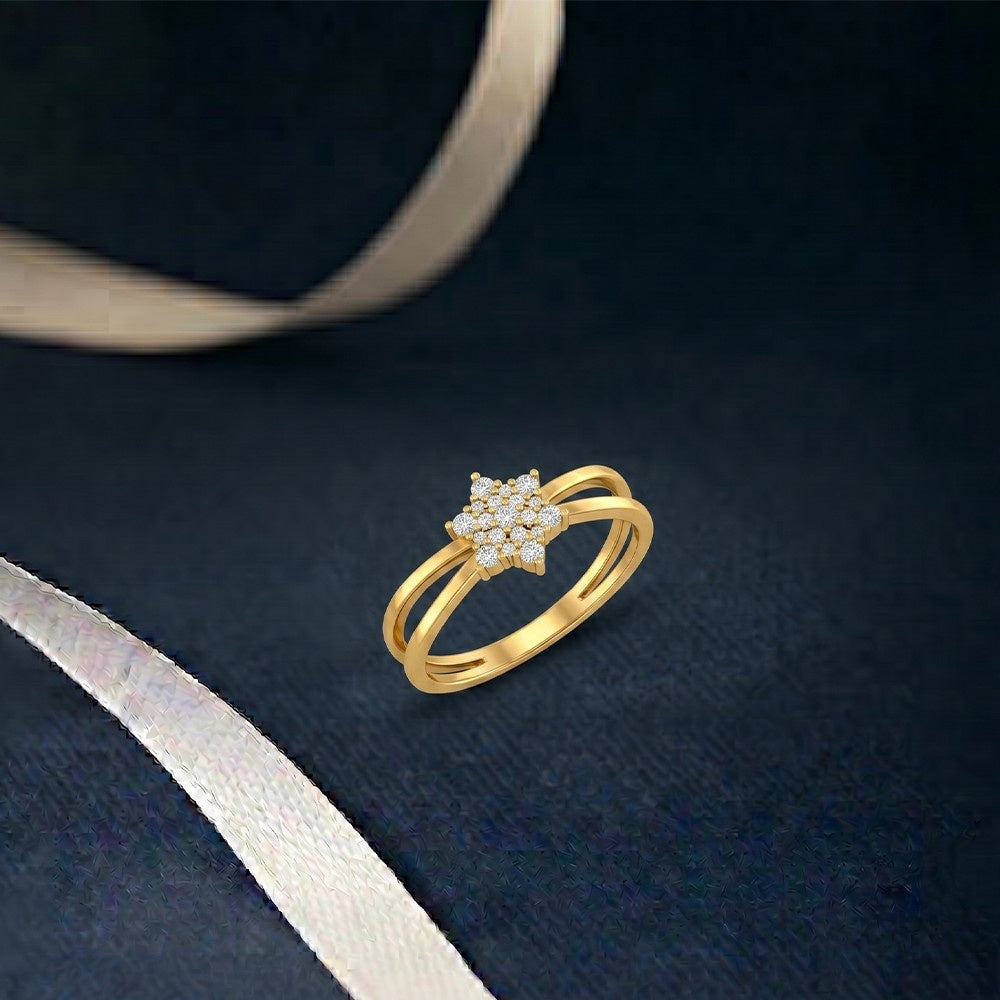 Gold & Diamond Engagement Ring For Women KRB10141