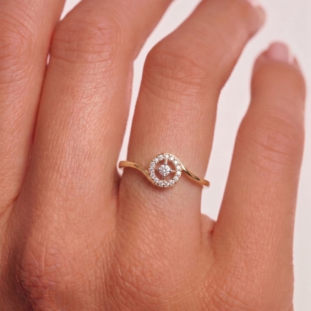 Gold & Diamond Ring For Women KRB10192