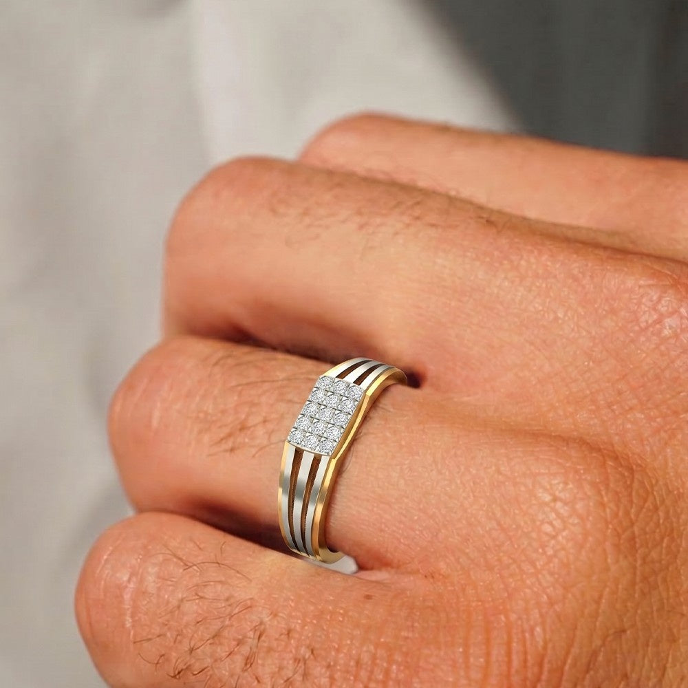 Gold & Diamond Ring For Men KRB20017