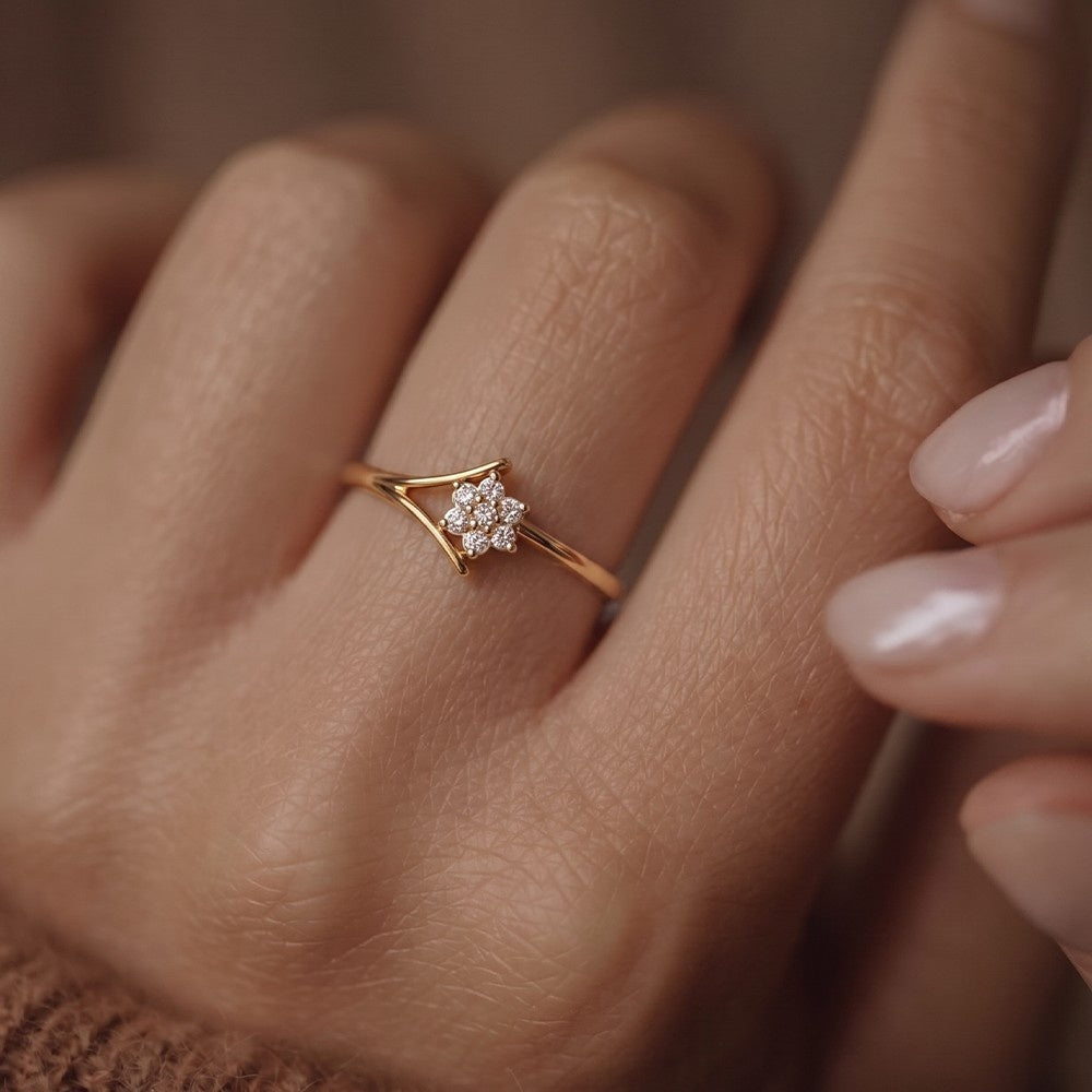 Gold & Diamond Engagement Ring For Women KRC10712