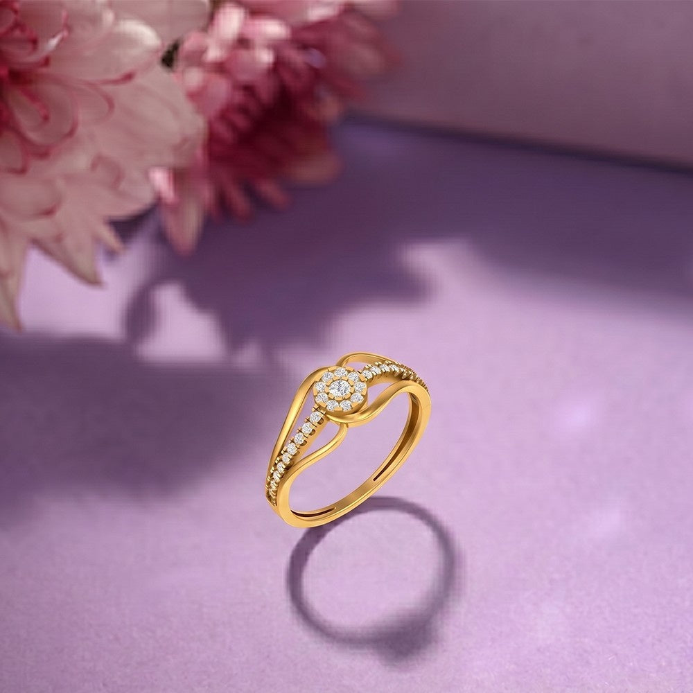 Gold & Diamond Ring For Women KRB10055