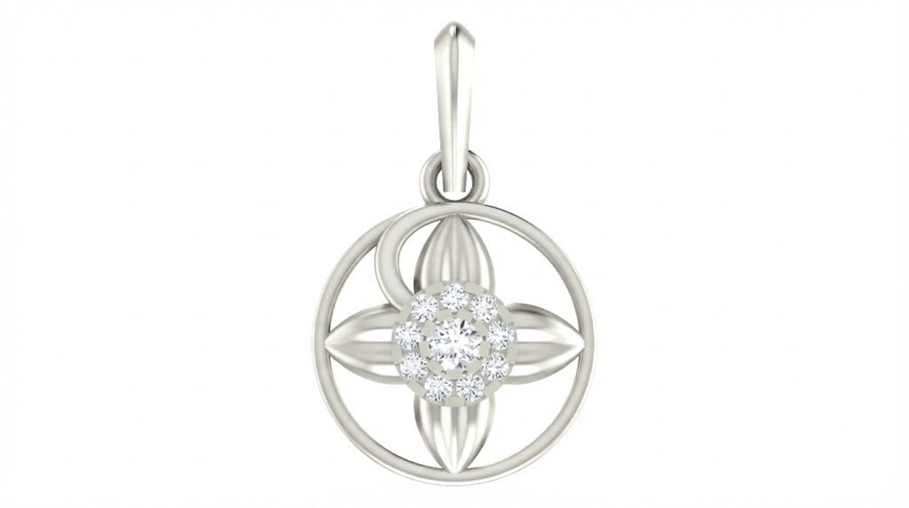 Gold & Diamond Floral Pendant Set KRC40585