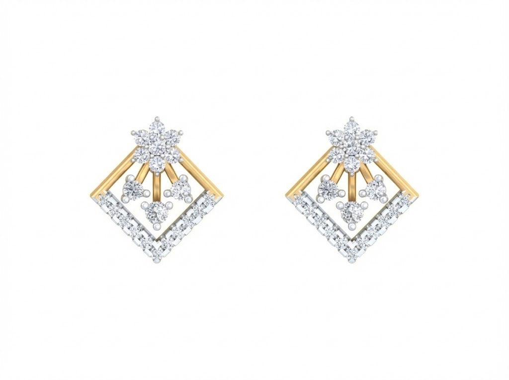 18K Gold & Diamond Women Engagement Earring KRK40196E